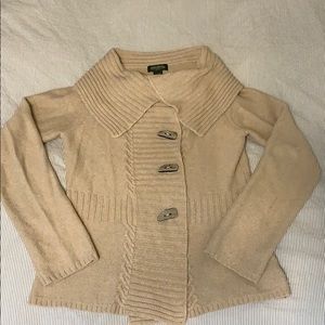 Large Eddie Bauer Camel Cardigan Sweater